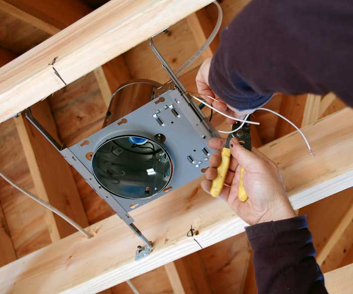 Licensed electrician performing residential wiring in South Florida