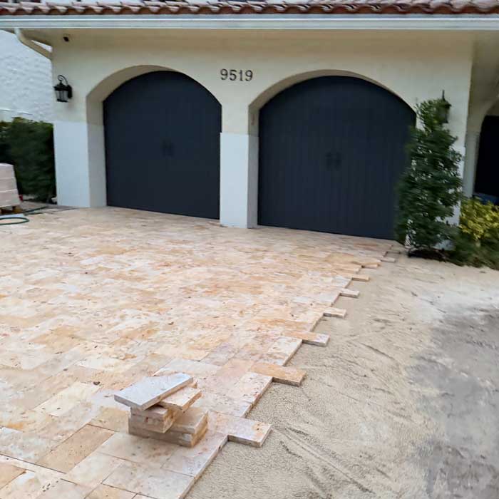 New concrete driveway installation in Parkland, FL