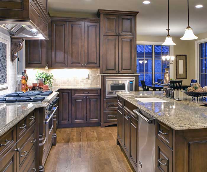 Modern kitchen remodel with quartz island in South Florida